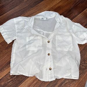 Hollister cropped button down
